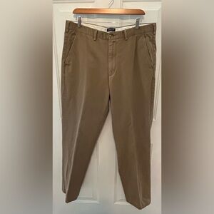 Men's Lands’ End Khaki Color Traditional Fit Relaxed Chino Pants